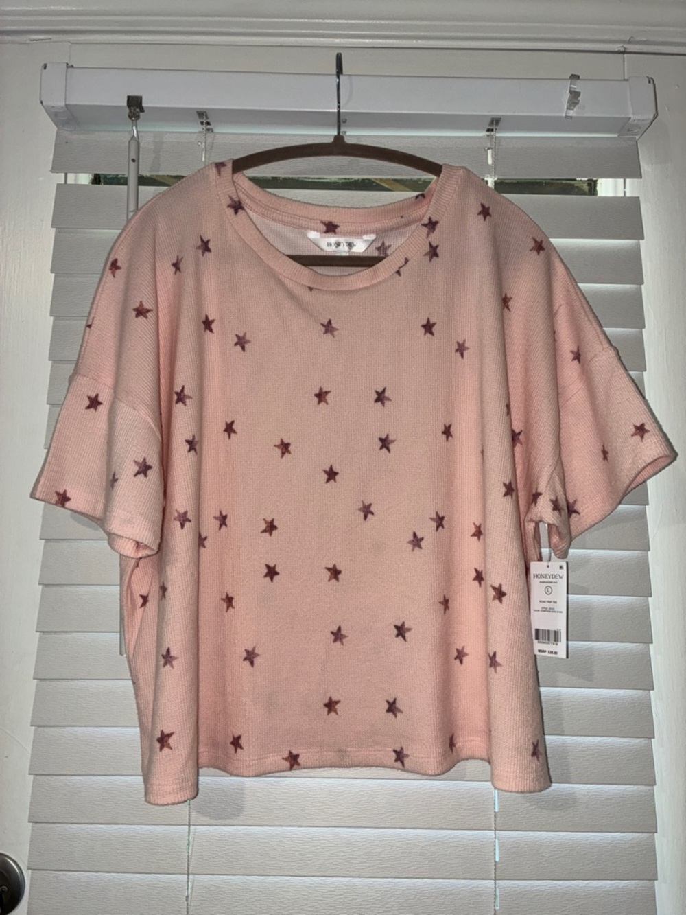Honeydew Light Pink Star Tee